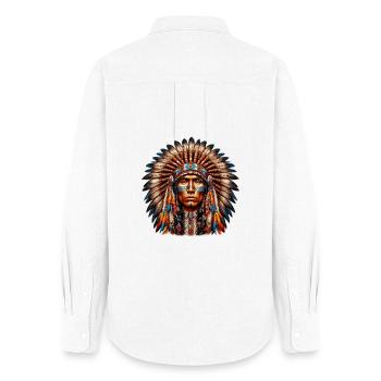 American Indian American Red Skin - Women's Oxford Shirt - white - Back - AI Model Female 172 light (172cm)