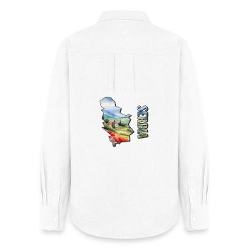 Carte à l’aquarelle Serbie - Chemise Oxford Femme - blanc - Dos - AI Model Female 172 light (172cm)