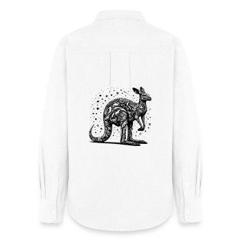kangaroo - Women's Oxford Shirt - white - Back - AI Model Female 172 light (172cm)