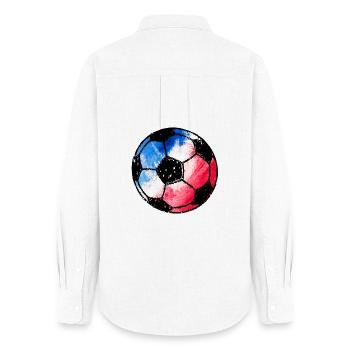 Football France - blue white red - Women's Oxford Shirt - white - Back - AI Model Female 172 light (172cm)