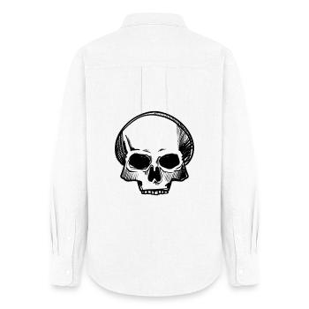 Skull - Bleistift-Zeichnung - Frauen Oxford Hemd - Weiß - Hinten - AI Model Female 172 light (172cm)