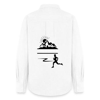 Runner Man Berge - Frauen Oxford Hemd - Weiß - Hinten - AI Model Female 172 light (172cm)