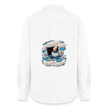 Programmers generate code from coffee - Women's Oxford Shirt - white - Back - AI Model Female 172 light (172cm)