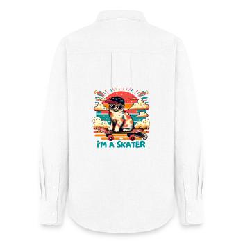 Ich bin ein Skater - Frauen Oxford Hemd - Weiß - Hinten - AI Model Female 172 light (172cm)