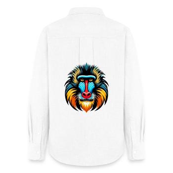 Mandrill-Affe - Frauen Oxford Hemd - Weiß - Hinten - AI Model Female 172 light (172cm)