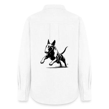 Bull terrier - Women's Oxford Shirt - white - Back - AI Model Female 172 light (172cm)
