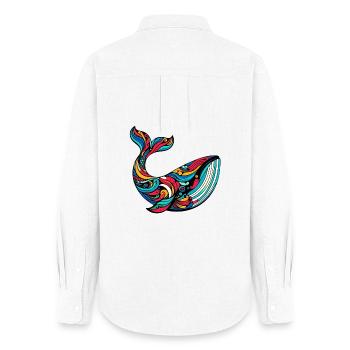 Whale - Women's Oxford Shirt - white - Back - AI Model Female 172 light (172cm)