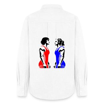 Women's Wrestling - Women's Oxford Shirt - white - Back - AI Model Female 172 light (172cm)