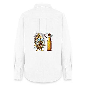 Design amusant de houblon à bière - Chemise Oxford Femme - blanc - Dos - AI Model Female 172 light (172cm)