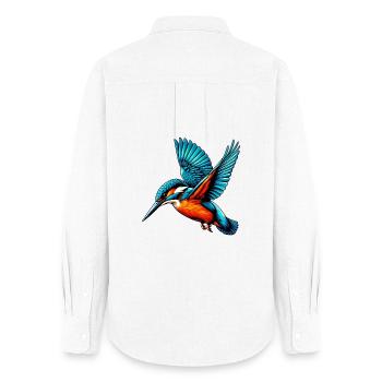 Eisvogel - Frauen Oxford Hemd - Weiß - Hinten - AI Model Female 172 light (172cm)