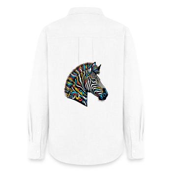 Zebra - Frauen Oxford Hemd - Weiß - Hinten - AI Model Female 172 light (172cm)