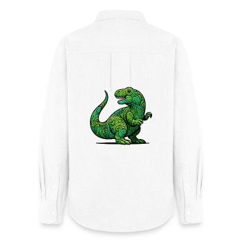 Dinosaure - Chemise Oxford Femme - blanc - Dos - AI Model Female 172 light (172cm)
