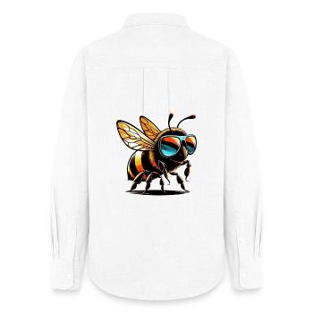 Bee - Women's Oxford Shirt - white - Back - AI Model Female 172 light (172cm)