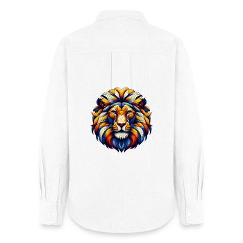 Lion - Women's Oxford Shirt - white - Back - AI Model Female 172 light (172cm)
