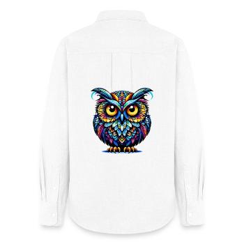 Owl - Women's Oxford Shirt - white - Back - AI Model Female 172 light (172cm)