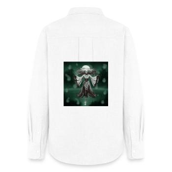 Geisterfrau, seelen, dark fantasy Prints, Banshees - Frauen Oxford Hemd - Weiß - Hinten - AI Model Female 172 light (172cm)