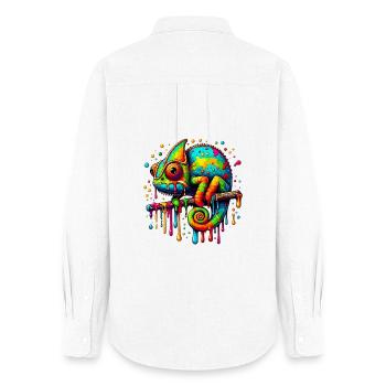 Chameleon - Women's Oxford Shirt - white - Back - AI Model Female 172 light (172cm)