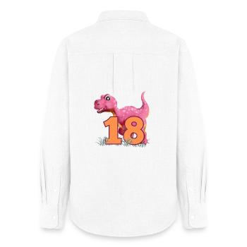 N°18 Dino - Chemise Oxford Femme - blanc - Dos - AI Model Female 172 light (172cm)