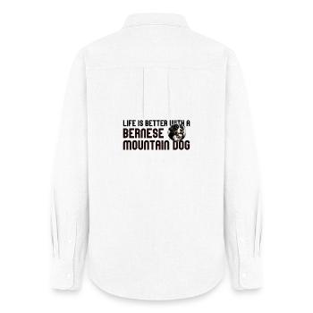 Bernese mountain dog - Women's Oxford Shirt - white - Back - AI Model Female 172 light (172cm)