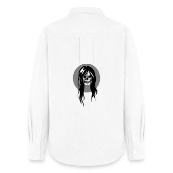 Female Skull - Women's Oxford Shirt - white - Back - AI Model Female 172 light (172cm)