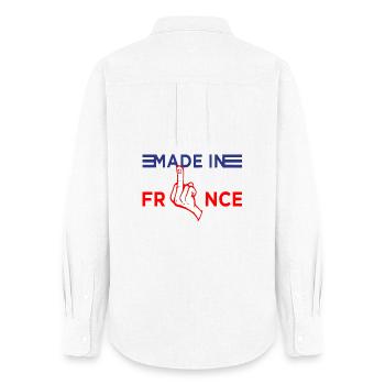Made in France - Chemise Oxford Femme - blanc - Dos - AI Model Female 172 light (172cm)