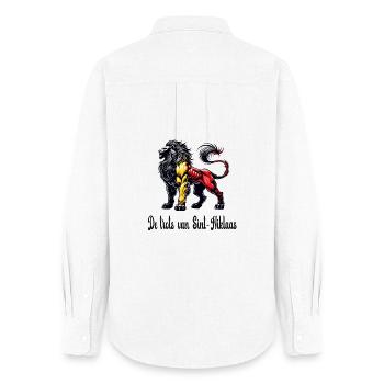 Sint-Niklaas lion flag design - Women's Oxford Shirt - white - Back - AI Model Female 172 light (172cm)