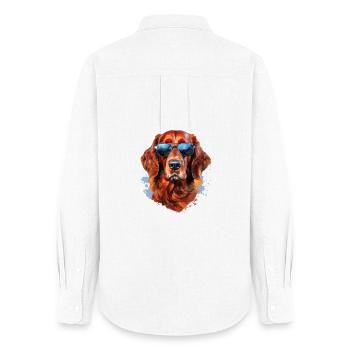 Irish Setter with Sunglasses - Women's Oxford Shirt - white - Back - AI Model Female 172 light (172cm)