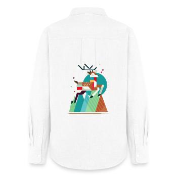 Majestic Stag – Unique and Stylish - Women's Oxford Shirt - white - Back - AI Model Female 172 light (172cm)