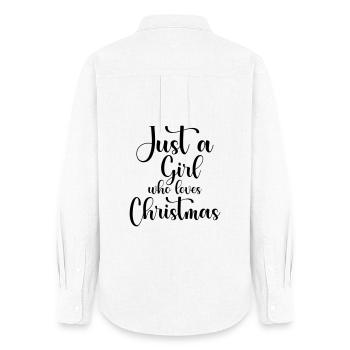 Girl Loves Christmas - Frauen Oxford Hemd - Weiß - Hinten - AI Model Female 172 light (172cm)