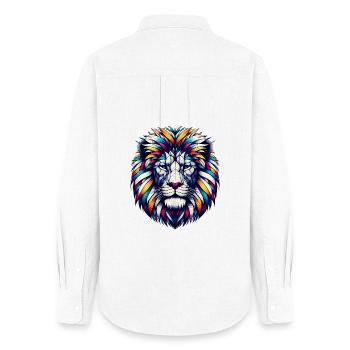 Lion - Women's Oxford Shirt - white - Back - AI Model Female 172 light (172cm)