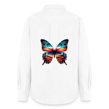 Papillon - Chemise Oxford Femme - blanc - Dos - AI Model Female 172 light (172cm)
