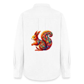Écureuil - Chemise Oxford Femme - blanc - Dos - AI Model Female 172 light (172cm)