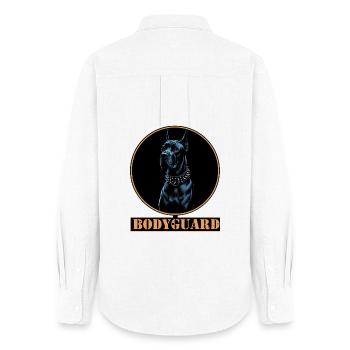 Great Dane with spiked chain - Women's Oxford Shirt - white - Back - AI Model Female 172 light (172cm)