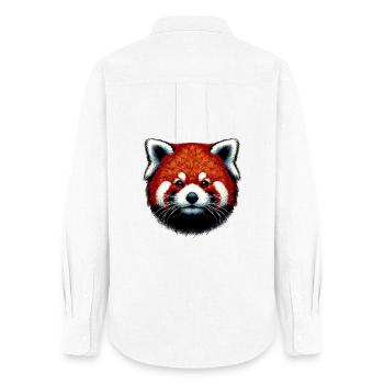 Petit panda - Chemise Oxford Femme - blanc - Dos - AI Model Female 172 light (172cm)