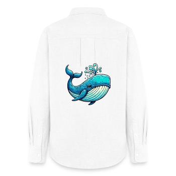 Whale - Women's Oxford Shirt - white - Back - AI Model Female 172 light (172cm)