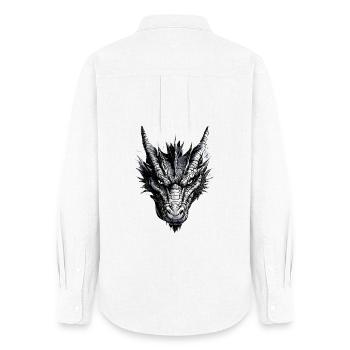 Dragon Mythical Creature Dragon Lover Fire Dragon - Women's Oxford Shirt - white - Back - AI Model Female 172 light (172cm)
