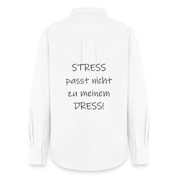 Statement Stress passt nicht zu meinem Dress - Frauen Oxford Hemd - Weiß - Hinten - AI Model Female 172 light (172cm)