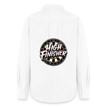 Darts High Finish Finisher - Women's Oxford Shirt - white - Back - AI Model Female 172 light (172cm)