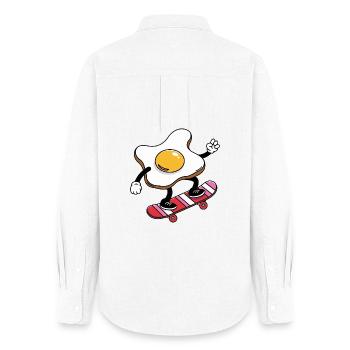Skateboard Oeuf Daredevil - Chemise Oxford Femme - blanc - Dos - AI Model Female 172 light (172cm)