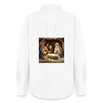 katholisch, jesus christus, messe, christlich - Frauen Oxford Hemd - Weiß - Hinten - AI Model Female 172 light (172cm)