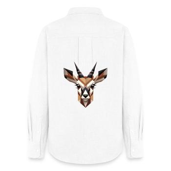 Tête d’antilope géométrique – élégance et nature sauvage - Chemise Oxford Femme - blanc - Dos - AI Model Female 172 light (172cm)