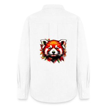 Kleiner Panda - Frauen Oxford Hemd - Weiß - Hinten - AI Model Female 172 light (172cm)