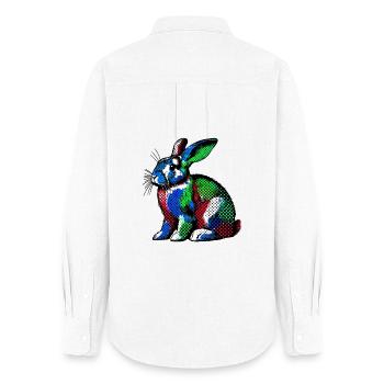 Rabbit - Women's Oxford Shirt - white - Back - AI Model Female 172 light (172cm)