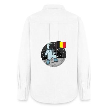 Astronaut with Belgian flag in space - Women's Oxford Shirt - white - Back - AI Model Female 172 light (172cm)