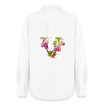 Bee mosaic with realistic effect - Women's Oxford Shirt - white - Back - AI Model Female 172 light (172cm)
