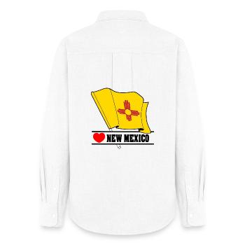 Flag New Mexico heart New Mexico - Women's Oxford Shirt - white - Back - AI Model Female 172 light (172cm)