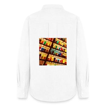 Bright colored bottles - Women's Oxford Shirt - white - Back - AI Model Female 172 light (172cm)