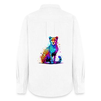 Guépard - Chemise Oxford Femme - blanc - Dos - AI Model Female 172 light (172cm)
