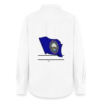 Flag New Hampshire text banner - Women's Oxford Shirt - white - Back - AI Model Female 172 light (172cm)