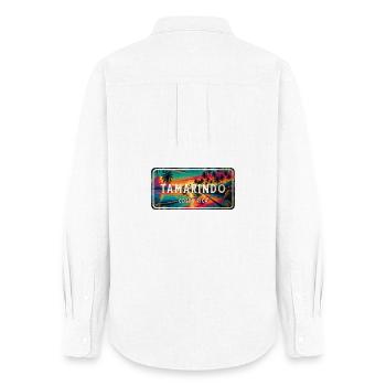 Tamarindo – Costa Rica Palmiers Plage Signe - Chemise Oxford Femme - blanc - Dos - AI Model Female 172 light (172cm)